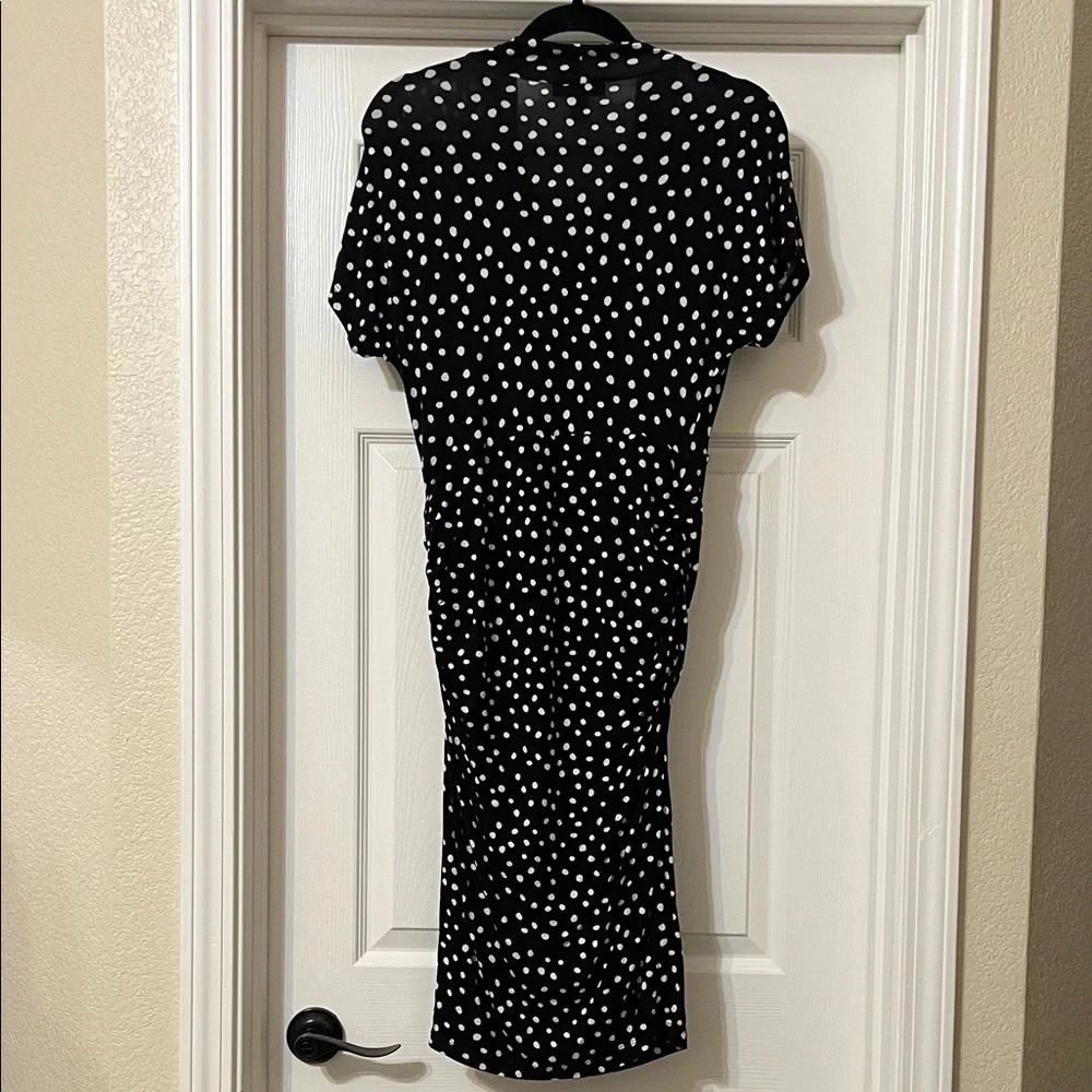 A Pea in the Pod Black and White Dotted Midi Dress - Picture 4 of 4